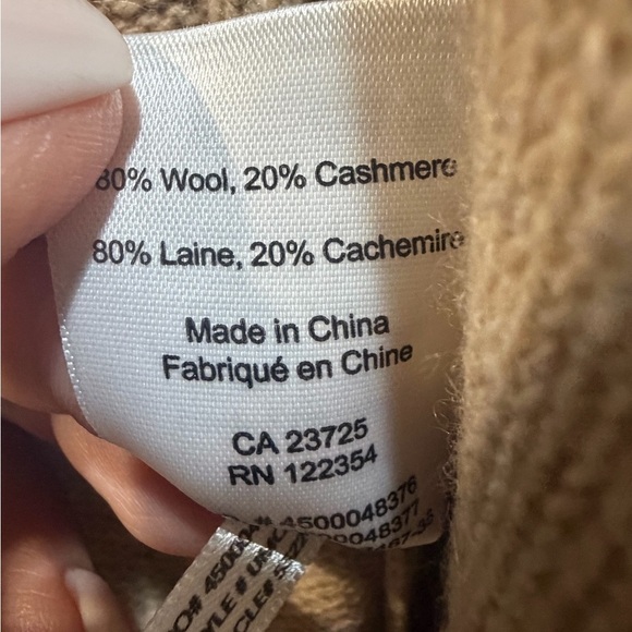 Aritzia Babaton Cashmere/ Wool Cape Cardigan Oversize XXS/XS/S Tan - Picture 3 of 8